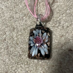 Glass flower necklace